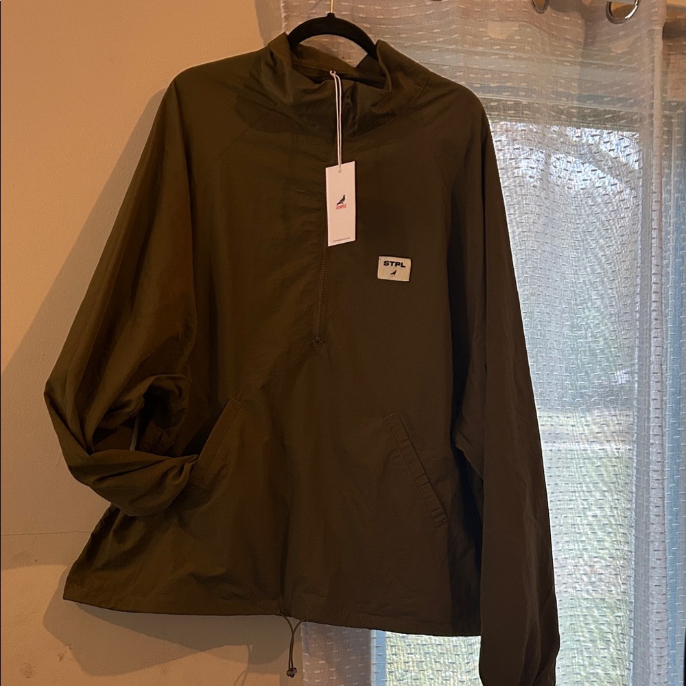 Staple Dark Olive Windbreaker Jacket Streetwear Gift Spring 🔥 THIS IS SO GOOD